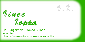 vince koppa business card